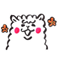 [LINEスタンプ] 筆ペンでアルパカ