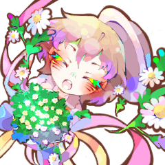 [LINEスタンプ] 花と男の子