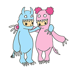 [LINEスタンプ] 着ぐるみモンスターもも＆そら