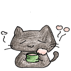 [LINEスタンプ] 黒猫の一日