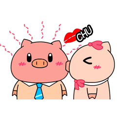 [LINEスタンプ] OFFICE PIG 3 : In love