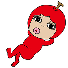 [LINEスタンプ] Ahcahcum Apple girl