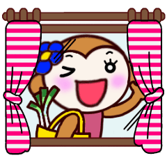 [LINEスタンプ] サルパーク 窓越し編