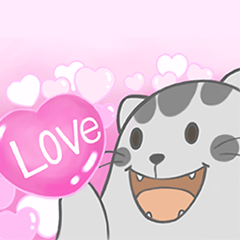 [LINEスタンプ] Happy cat Dudu Ver.2-Unrequited love