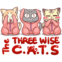 [LINEスタンプ] CatRabbit : The Three Wise Catsの画像（メイン）