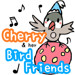 [LINEスタンプ] Cherry and her lovely bird friendsの画像（メイン）