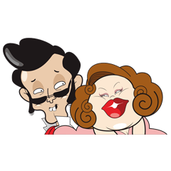 [LINEスタンプ] Bo and aunt bamboo round