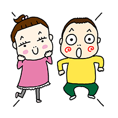 [LINEスタンプ] 男の子と女の子の陽気な双子