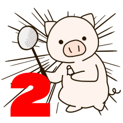 [LINEスタンプ] バドミン豚2