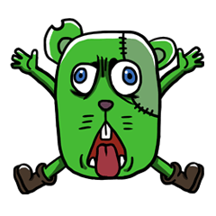 [LINEスタンプ] 緑のネズミ ぱっちくん