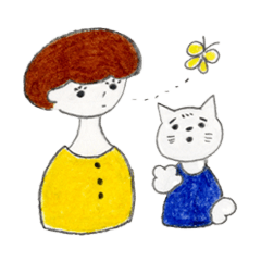 [LINEスタンプ] わたしと困りねこ