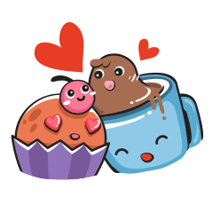 [LINEスタンプ] CUPCAKE LOVE: A sweet story