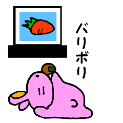 [LINEスタンプ] ピンクのおデブうさぎ