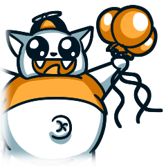 [LINEスタンプ] Chubby cat with a balloon