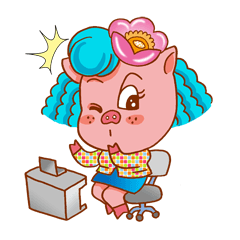 [LINEスタンプ] Floret pig go to work, episode 2