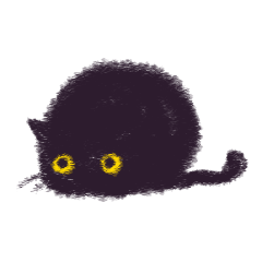[LINEスタンプ] 小さなまあるい黒ネコのモモさんの画像（メイン）