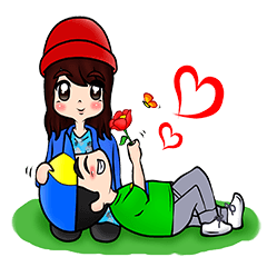 [LINEスタンプ] Lovey Dovey Boyfriend Girlfriend