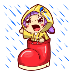 [LINEスタンプ] 雨の日大好き！しづくちゃん