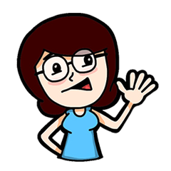 [LINEスタンプ] Glasses Blue Girl