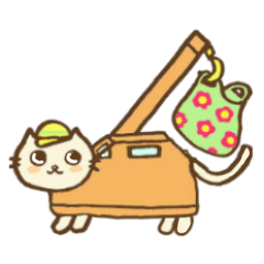[LINEスタンプ] 白猫クレーン車 fetchpriority=high