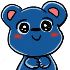 [LINEスタンプ] Yuppie blue bear