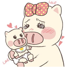 [LINEスタンプ] 子育てぶた 