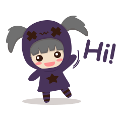 [LINEスタンプ] Pretty plum girl