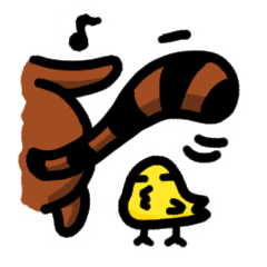 [LINEスタンプ] civet cat ＆ chick