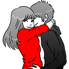 [LINEスタンプ] Manga couple in love 3の画像（メイン）