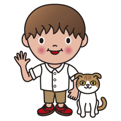 [LINEスタンプ] ティムとアリス（男の子と猫）の画像（メイン）