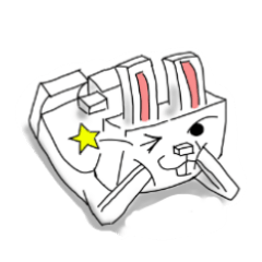 [LINEスタンプ] ブロックうさぎ 