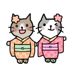 [LINEスタンプ] 着物を着た猫