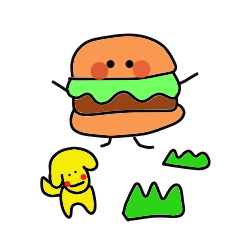 [LINEスタンプ] かわいいハンバーガーの画像（メイン）