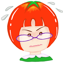 [LINEスタンプ] Tomato playful girl ( 4 )