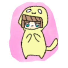 [LINEスタンプ] 女の子と変な生き物たち 