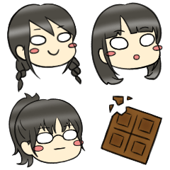 [LINEスタンプ] ちょこんとガールズ
