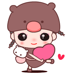 [LINEスタンプ] The happy bear girl