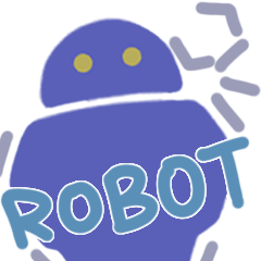 [LINEスタンプ] 青ロボット