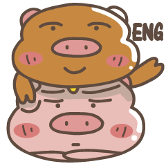 [LINEスタンプ] "Hiccup ＆ Oink" pigs (english version)