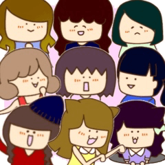 [LINEスタンプ] 粉骨砕身ガールズ 