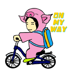 [LINEスタンプ] Alien Piggy ~ On My Way