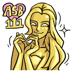 [LINEスタンプ] AsB - 111 The Golden Girl