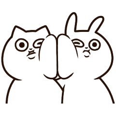 [LINEスタンプ] 目がマジなうさぎとねこ