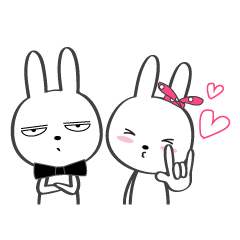 [LINEスタンプ] Bunny boy and girl