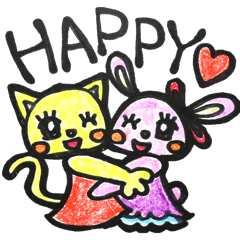[LINEスタンプ] おちゃめなネコ＆ウサギ