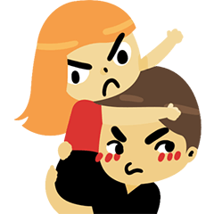 [LINEスタンプ] Angry couple