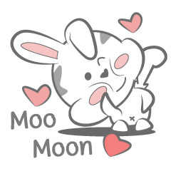 [LINEスタンプ] Moo Moon [Eng]