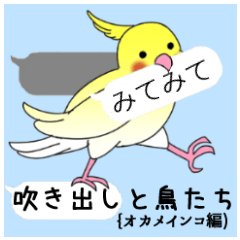 [LINEスタンプ] 吹き出しと鳥たち（オカメインコ編）