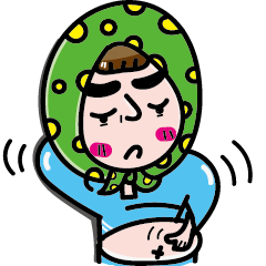 [LINEスタンプ] Aunt thick eyebrows       crocodile