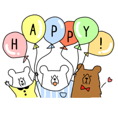 [LINEスタンプ] カラフルくまFAMILY！